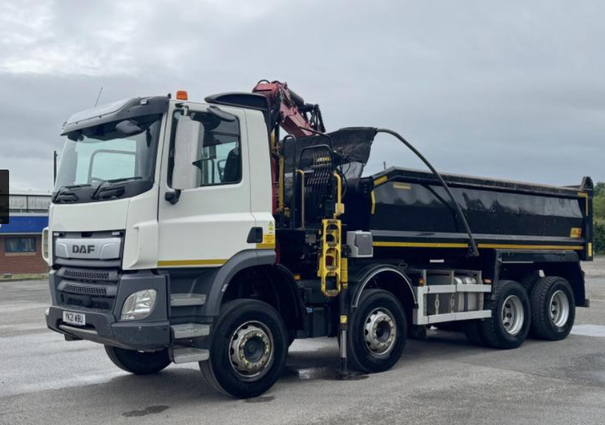 2021 21 plate Euro 6 DAF CF450 8X4 32t Tipper Grab