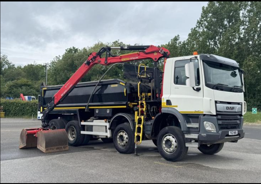 2021 21 plate Euro 6 DAF CF450 8X4 32t Tipper Grab
